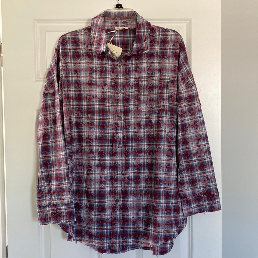 Oversized Button Down Flannel Shirt